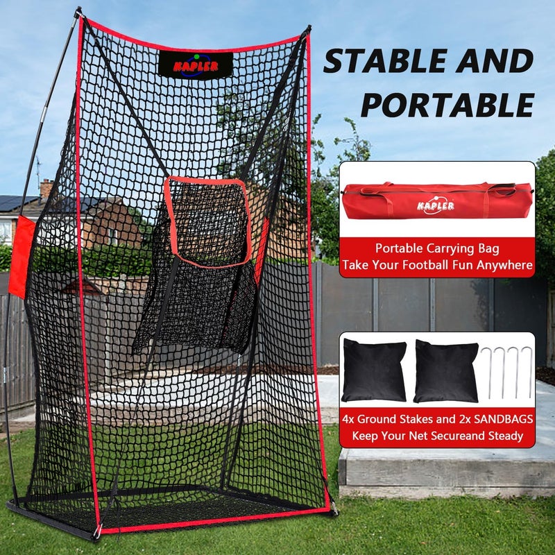 Kapler Football Kicking Net for Field Goals - 7X4FT Portable Football Throwing Net with Target Zone Attachment - Sideline Practice for Backyard Skill Improvement for Youth and Adults - Image 5